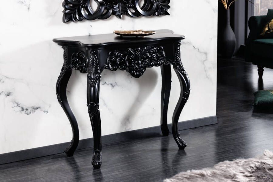 Invicta Interior Elegante console VENICE 85cm zwart mat barok design dressoir handgemaakt 42334 - Foto 1