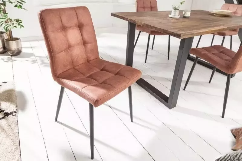 Invicta Interior Retro design stoel MODENA vintage bruin met decoratieve stiksels 40689