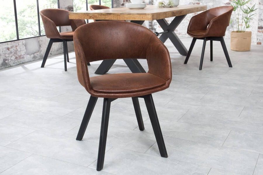 Invicta Interior Design stoel NORDIC STAR antiek bruin houten poten 43422