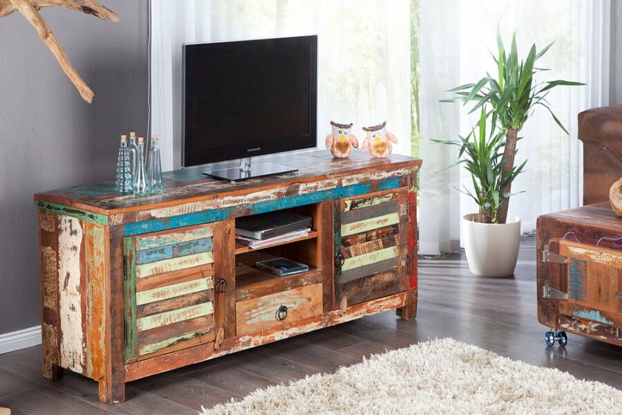 Invicta Interior Uniek TV-meubel JAKARTA 150cm kleurrijk gerecycled massief hout 21740 - Foto 1