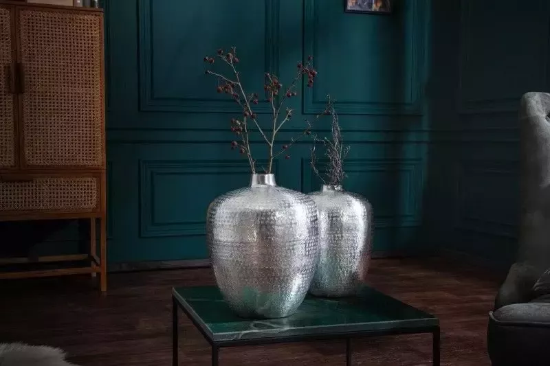 Invicta Interior Elegante vazen set van 2 OOSTERSE 33cm zilver met de hand versierd 40102 - Foto 1