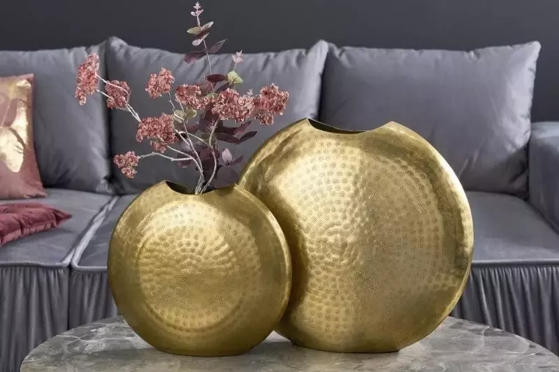 Invicta Interior Elegante vazen set van 2 ORIENTAL 44cm goud in hamerslagpatroon 41543 - Foto 1