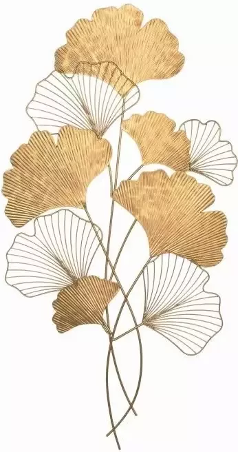 Invicta Interior Elegante wanddecoratie GINKGO 110cm goud in filigrane bladvorm 41272 - Foto 1