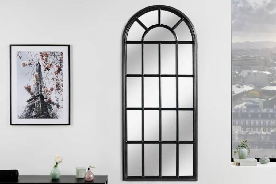 Invicta Interior Design wandspiegel CASTILLO 140cm zwart raam in landelijke stijl 43631 - Foto 1