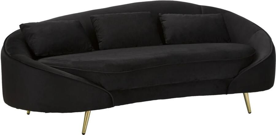 Mauro Ferretti BANK 3 ZITS OSLO MET KUSSENS ZWART CM 185X84X68