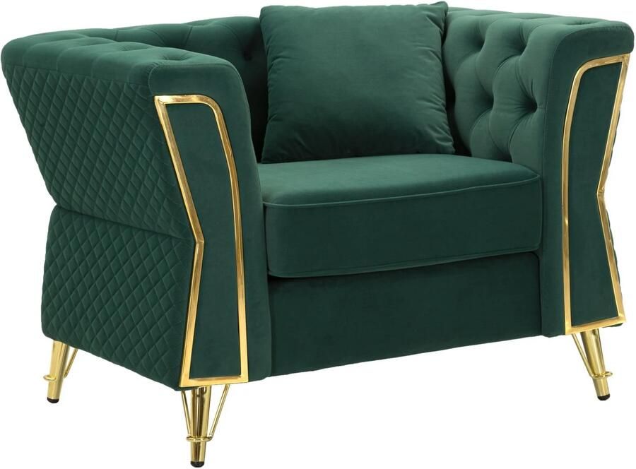 Mauro Ferretti FAUTEUIL EMY GROEN MET KUSSEN CM 104X83X76