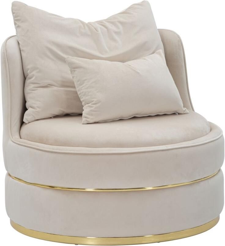 Mauro Ferretti FAUTEUIL PARIJS SPACE CREMA GOUD CM Ø 84X72