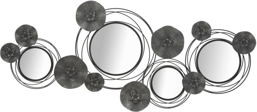 Mauro Ferretti IJZEREN PANEEL MET SPIEGELS DONKER ROND CM 117X5 5X49