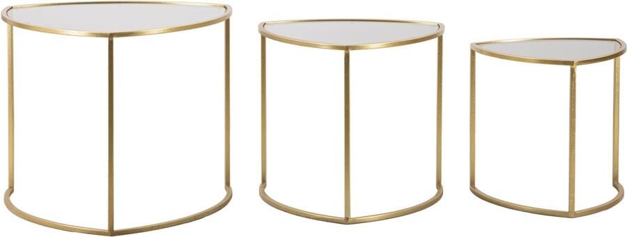 Mauro Ferretti SALONTAFEL DRIEHOEK SET 3 PZ CM Ø 60X50-50X45-40X40