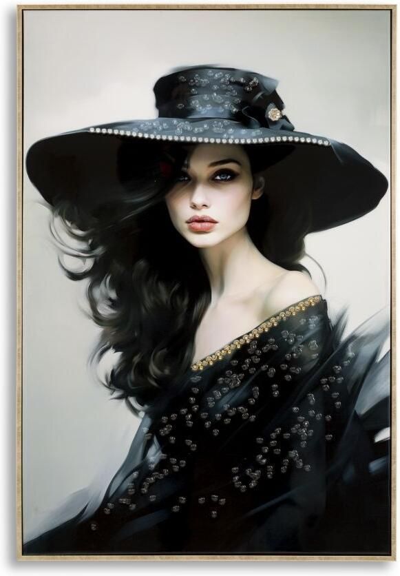 Mauro Ferretti SCHILDERIJ OP DOEK GELAKT DORI MET LIJST -A- CM 62X4X92