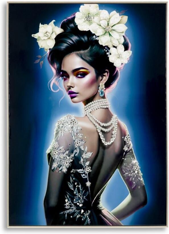 Mauro Ferretti SCHILDERIJ OP DOEK GELAKT ISABEL MET LIJST -B- CM 72X4X102