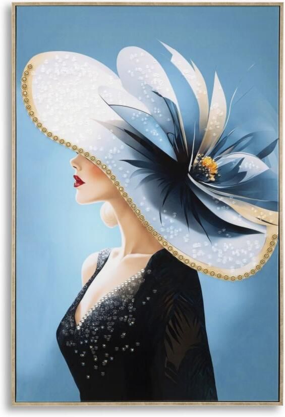 Mauro Ferretti SCHILDERIJ OP DOEK GELAKT KLEUR MET LIJST -B- CM 62X4X92