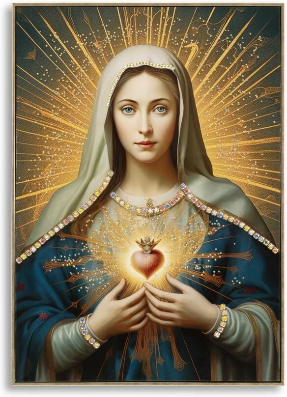 Mauro Ferretti SCHILDERIJ OP DOEK GELAKT MADONNA -B- MET LIJST CM 72X4X102