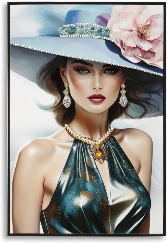 Mauro Ferretti SCHILDERIJ OP DOEK GELAKTE PAM MET LIJST -A- CM 62X4X92