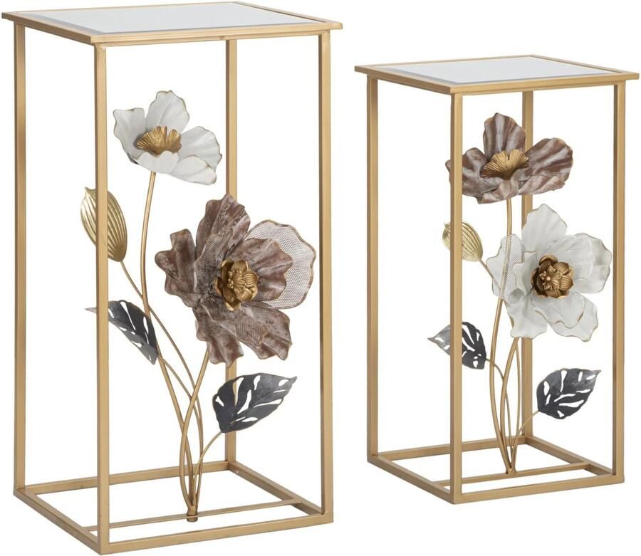 Mauro Ferretti TAFEL BLOEMENSET 2 STUKS CM 36X36X70-30X30X60