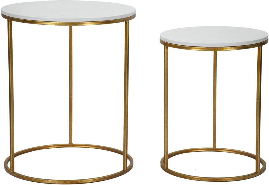 Mauro Ferretti TAFEL EENVOUDIG MARMER PAAR Ø 52X63-42X53