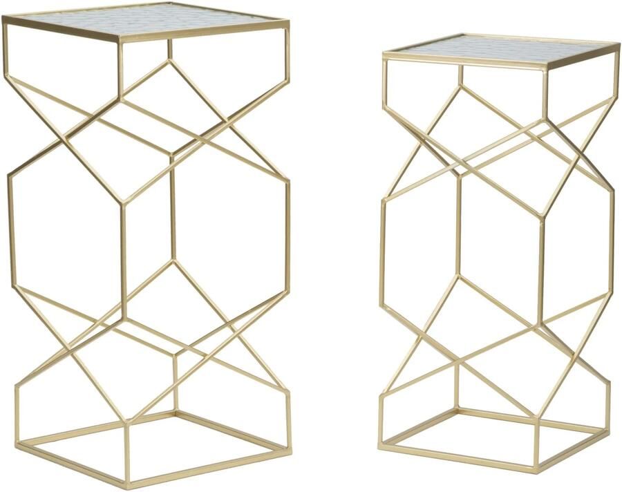 Mauro Ferretti TAFEL GLASSY SET 2 STUKS CM 31 5X31 5X68-28X28X64