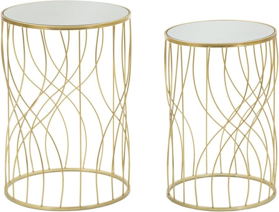 Mauro Ferretti TAFEL LIGNE SET 2ST CM Ø 38X55-33X50