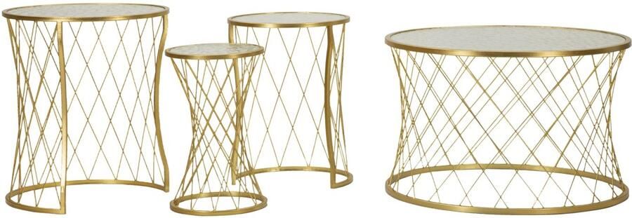 Mauro Ferretti TAFEL NOAH GOUD SET 4 STUKS CM Ø 70X45-47X54 5-36x50-28x45