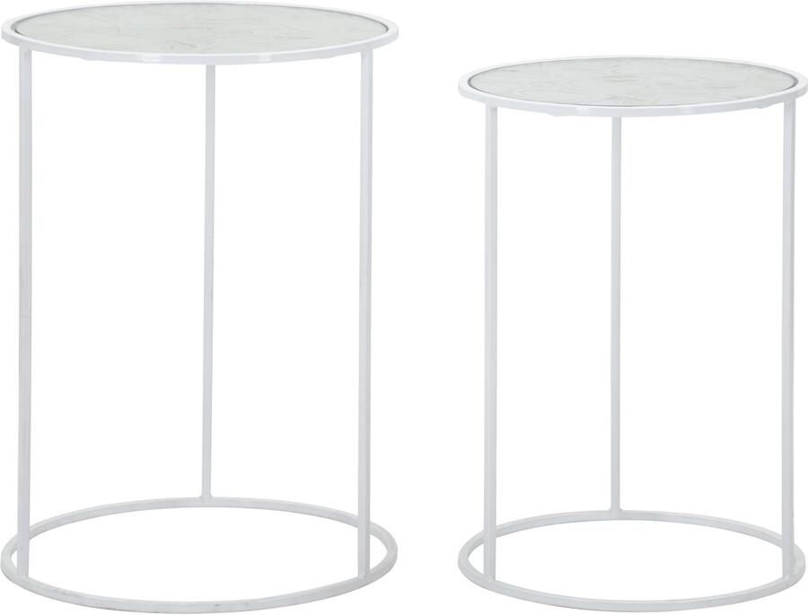 Mauro Ferretti TAFEL WIT HARTS COPPIA CM Ø 43X60-38X55