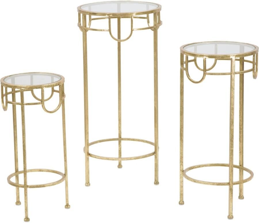 Mauro Ferretti TV-HOUDER GOUD SET VAN 3 STUKS CM Ø 33X70 -28X60-23X50