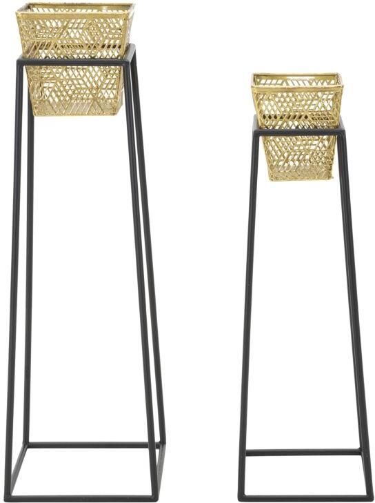 Mauro Ferretti VAAS OUDERE VIERKANTE SET 2 STUKS CM Ø 23X70-20X60