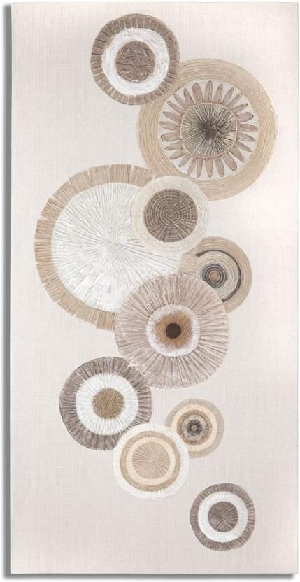 Mauro Ferretti WANDBEDRUKKING SCHILDERWERK CIRCLY MET APPLICATIE -A- CM 50X3 2X100