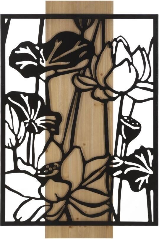 Mauro Ferretti WANDPANEEL LOTUS IJZER EN HOUT CM 60X2X90