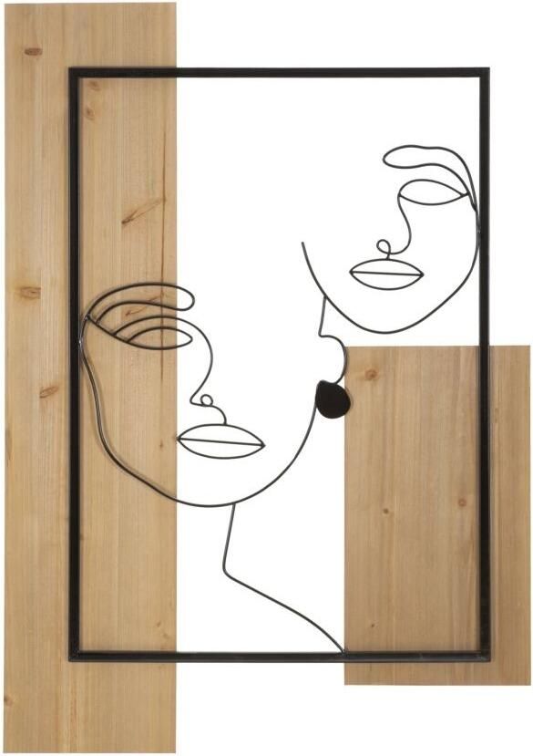 Mauro Ferretti WANDPANEEL VLAKKEN IJZER EN HOUT CM 63X2X90