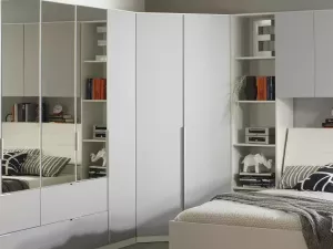 Mobistoxx Hoekkast ELVIS 2 deuren zijde grijs wit zonder spiegel
