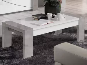 Mobistoxx Rechthoekige salontafel RANDY 130 cm beton wit