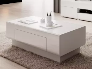Mobistoxx Rechthoekige salontafel TOMASSON 110 cm wit hoogglans wit