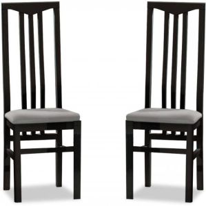 Mobistoxx Set van 2 stoelen ETNA hoogglans grijs zwart