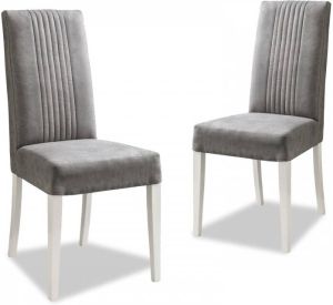Mobistoxx Set van 2 stoelen MIRAS hoogglans wit grijs