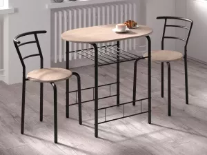 Mobistoxx Set van tafel en stoelen AIDARA sonoma eik zwart