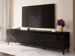 Mobistoxx Tv-meubel ABELA 4 deuren zwart hoogglans zwart