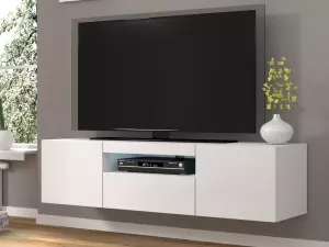 Mobistoxx Tv-meubel AUREO 3 deuren 150 cm hoogglans wit met led