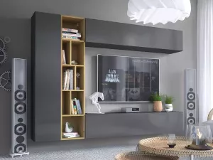 Mobistoxx Tv-meubel set KONATE 3 deuren grijs artisan eik
