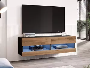 Mobistoxx Tv-meubel VIGOR 2 vakken zwart wotan eik zonder led