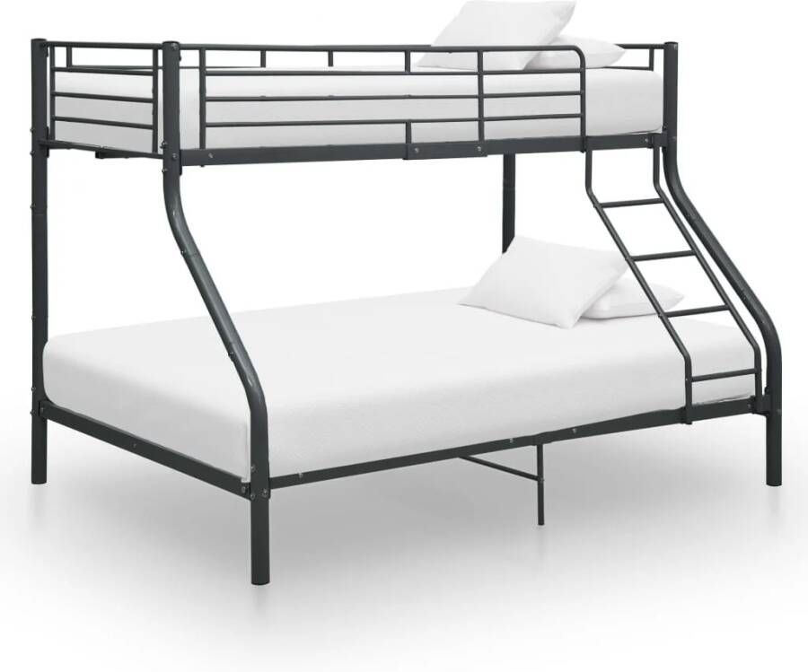 Vida XL Stapelbedframe metaal zwart 140x200 cm 90x200 cm SKU: V287905 - Foto 2