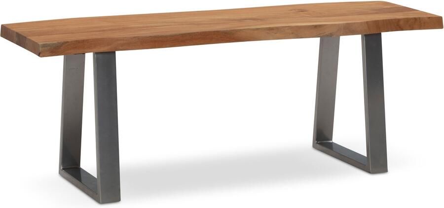 Ervesto Kledingkastbank Acacia Halbank Garderobebank Licht goudbruin Modern design Handgemaakt Verstelbare poten