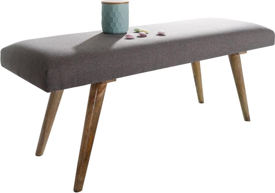 Ervesto SALIM Bank Eetkamerbank Flurbank Grijs Massief Hout Comfortabele Zitting Retro-Stijl - Foto 2