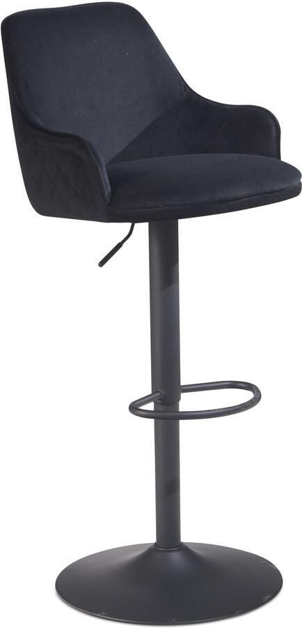 Wohnling Barkruk zwart fluweel 106 cm verstelbaar - Foto 2