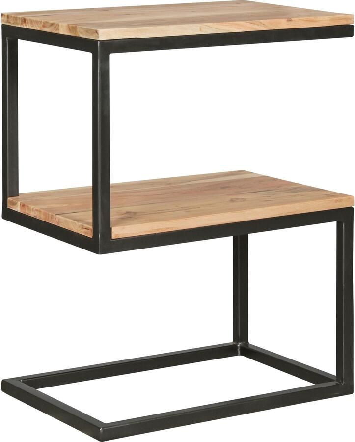 Industrieelinhuis.nl Bijzettafel S-vorm massief hout acacia woonkamertafel bijzettafel - Foto 2