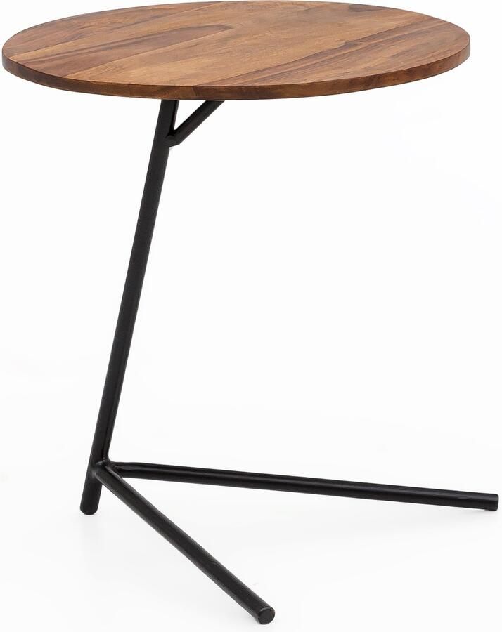 Industrieelinhuis.nl Bijzettafel salontafel sheesham hout metalen bank tafel woonkamer tafel - Foto 2