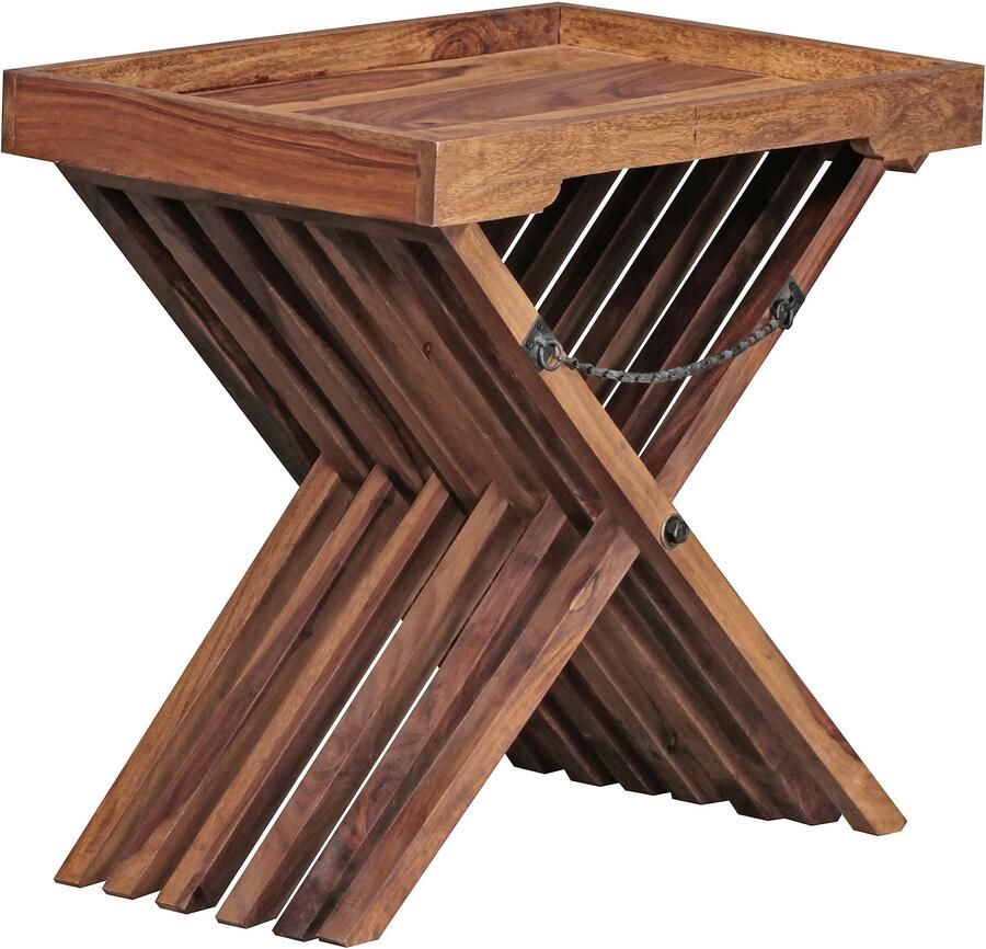 Wohnling Bijzettafel sheeshamhout klaptafel 60x57x40 cm