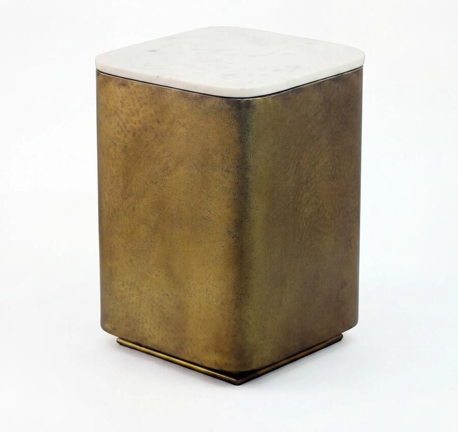 Wohnling Bijzettafel wit marmeren blad 33 cm