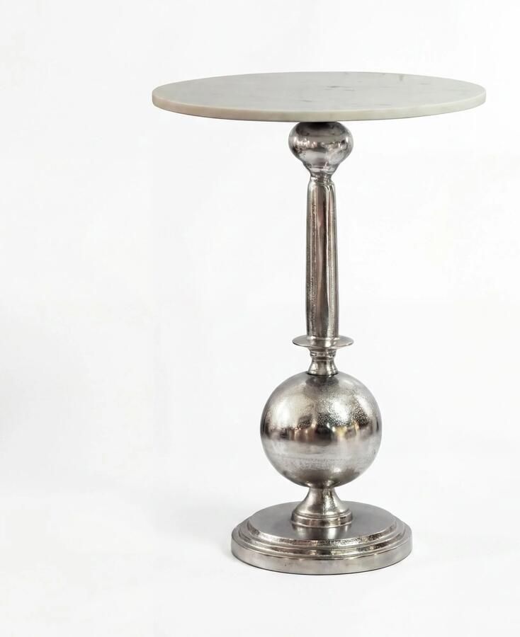 Wohnling Bijzettafel wit marmeren blad 40 cm