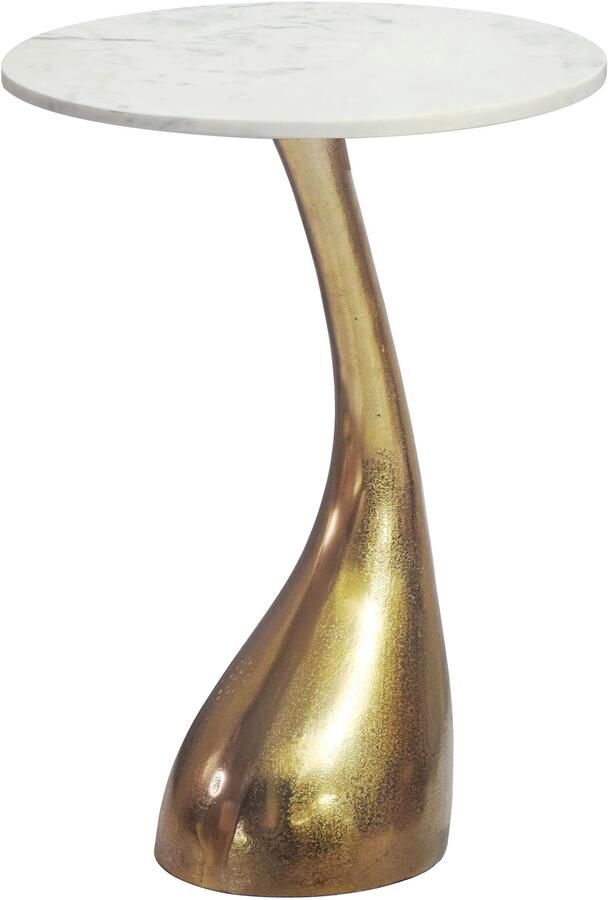 Wohnling Bijzettafel wit marmeren blad 45 cm hoog