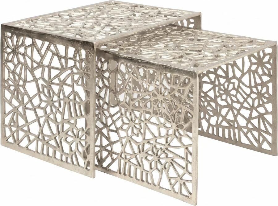 Wohnling Bijzettafelset aluminium zilver 2-delig